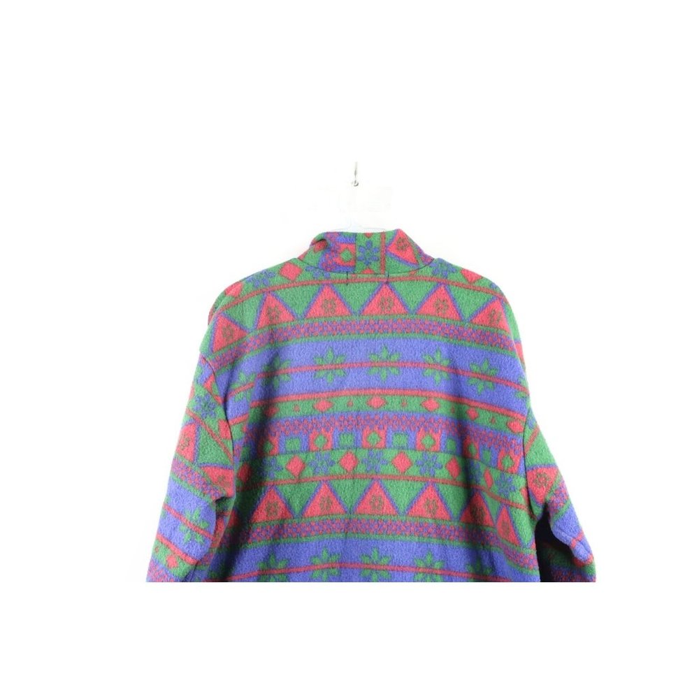 Vintage 90s Streetwear L Nordic Fair Isle Half Zip Fleece Pullover Sweater - Picture 6 of 7
